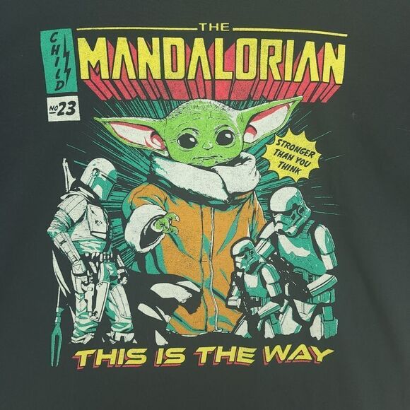 NWT Star Wars Mandalorian Large Black Graphic T-shirt - Picture 2 of 6